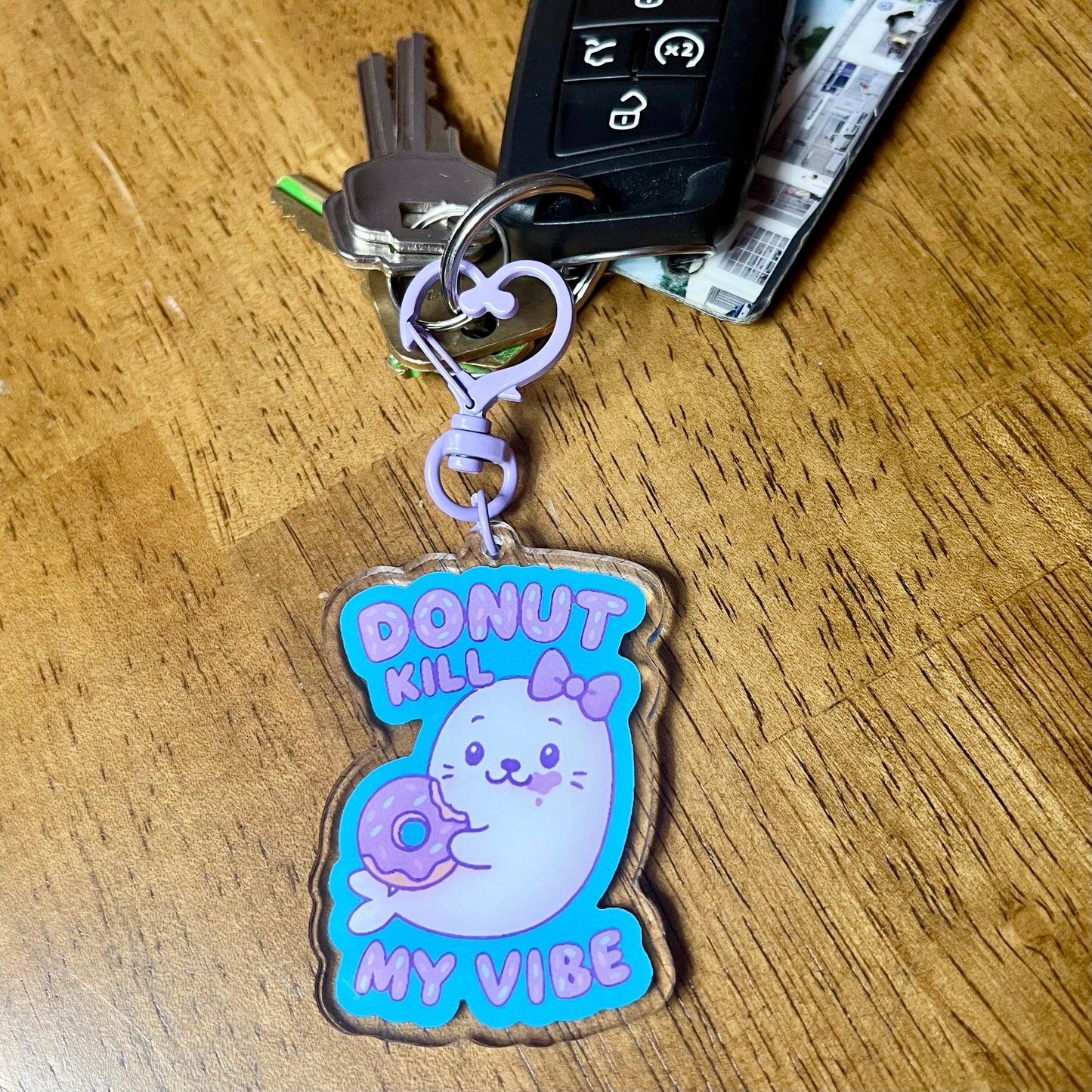 "Donut Kill My Vibe" Seal Acrylic Keychain