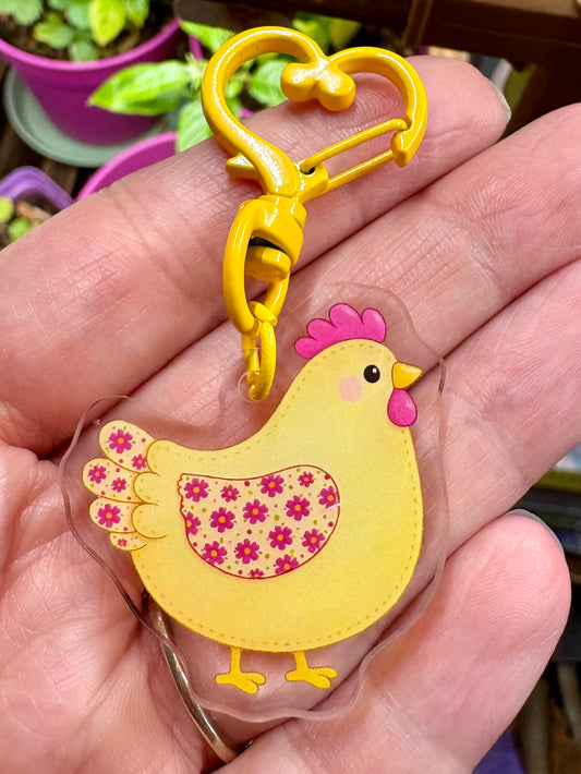 Yellow Chicken Keychain